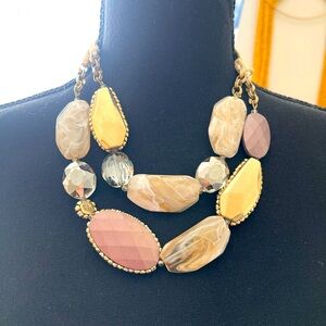Anthropologie Multistrand Faux Stone Chunky Necklace Double Strand